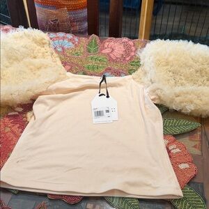 English Factory Ivory Short Sleeve Top M brand new